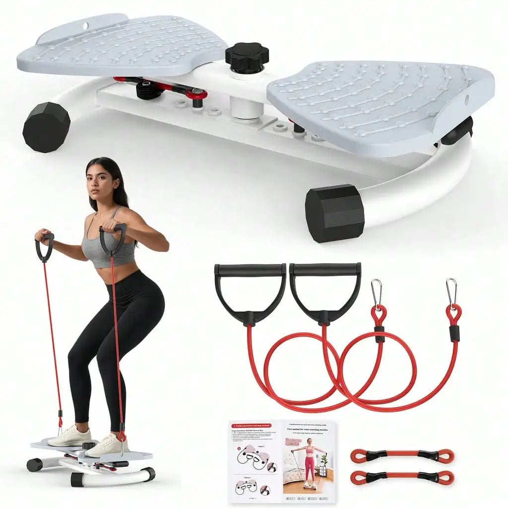 Homhut Adjustable Resistance Twist Stepper With Resistance Bands