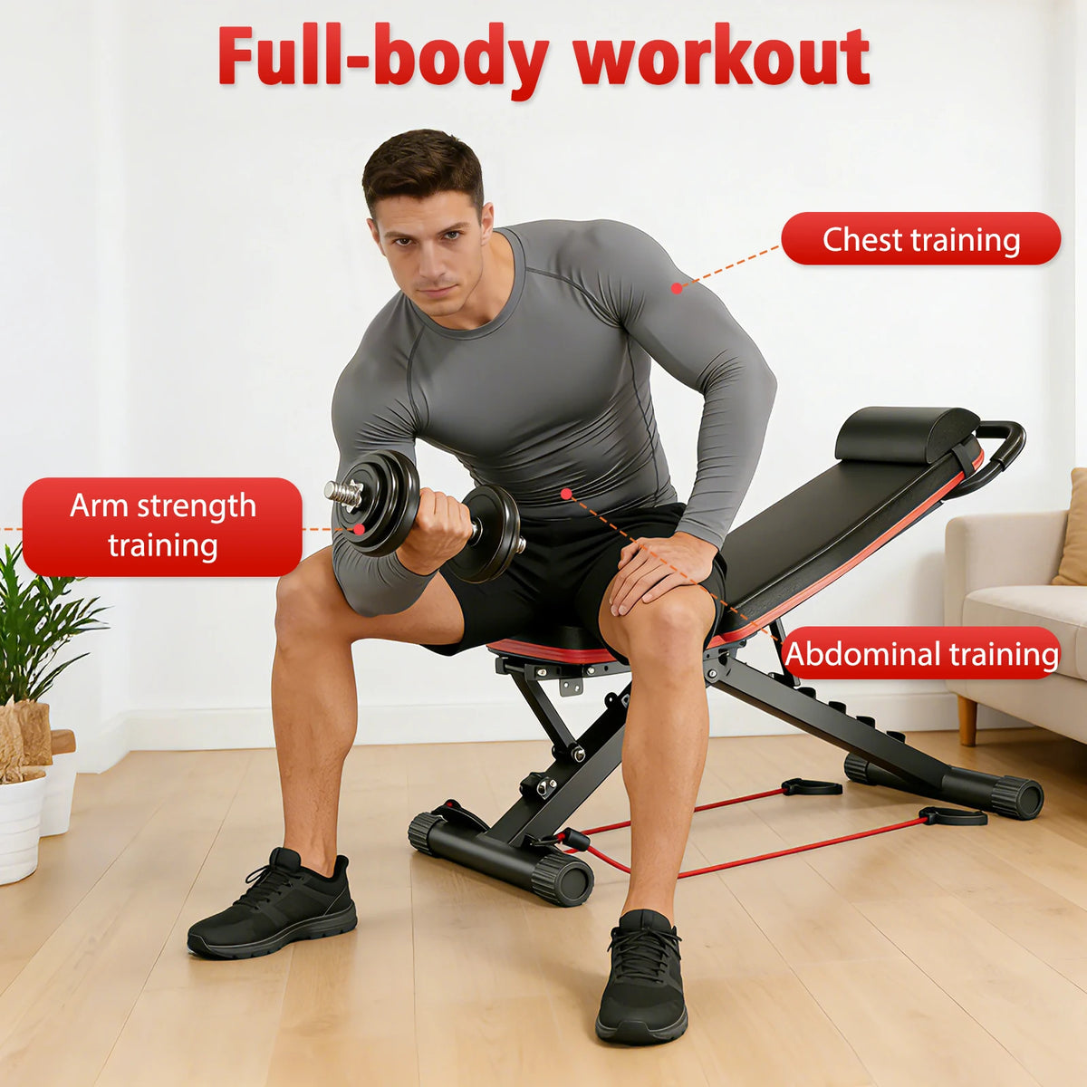 14 In 1 Foldable Dumbbell Bench For Full Body Workouts