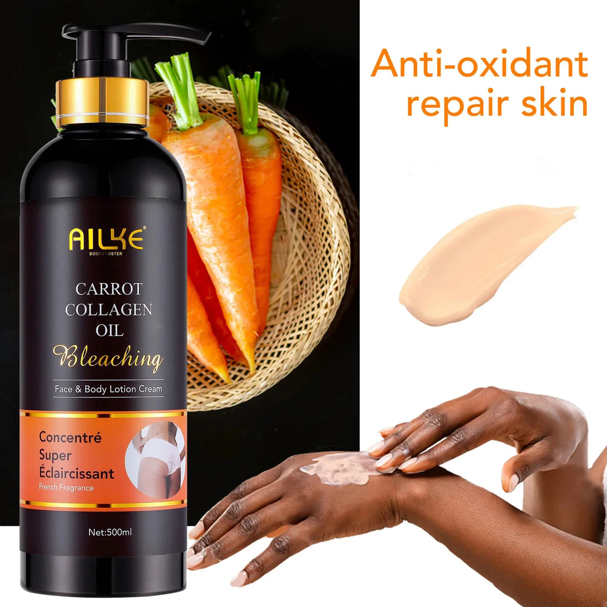 AILKE Whitening Body Lotion Collagen And Carrot Oil Skin Moisturizer