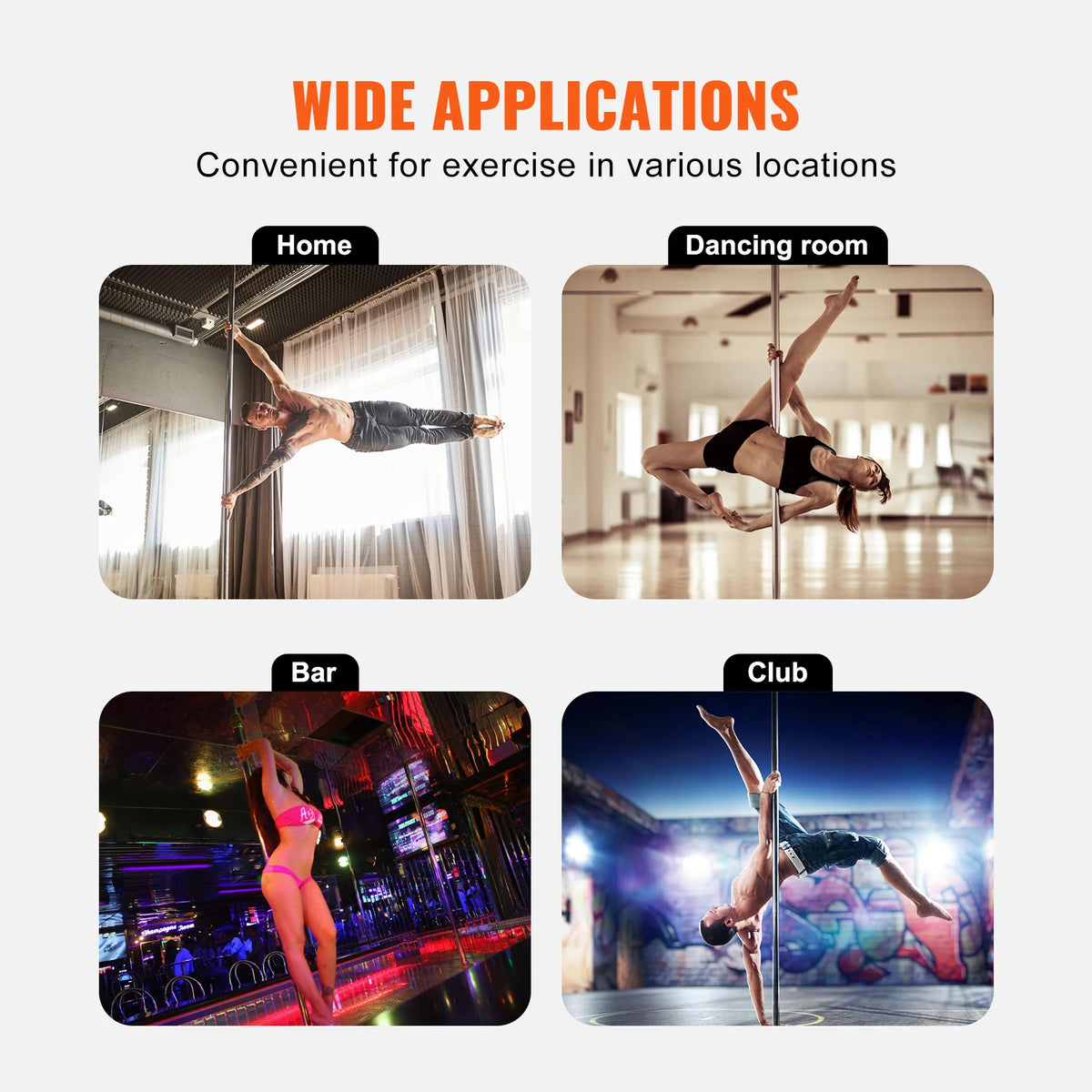 SucceBuy Professional Portable Spinning And Static Dance Pole Kit