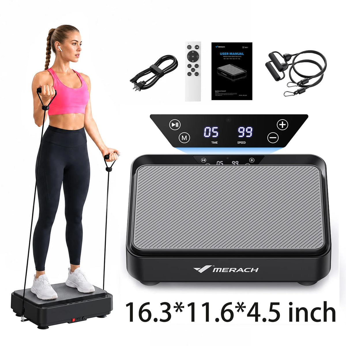 Merach Standing Vibration Plate Exercise Machine For Adults