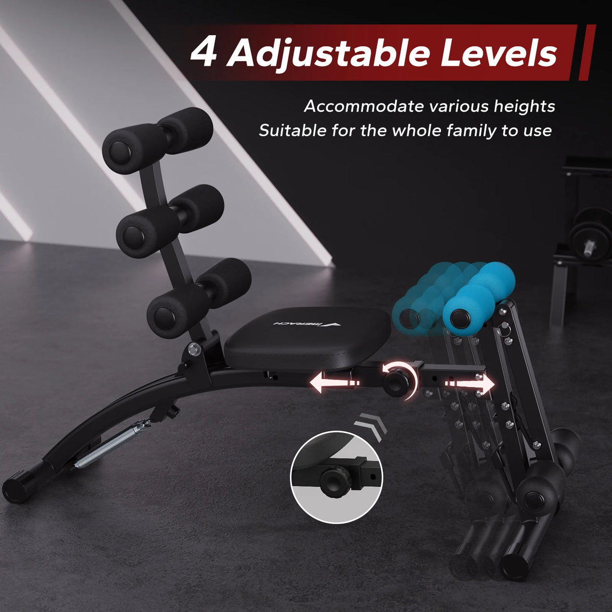 Merach Adjustable Ab Machine Sit Up Bench For Home Gym