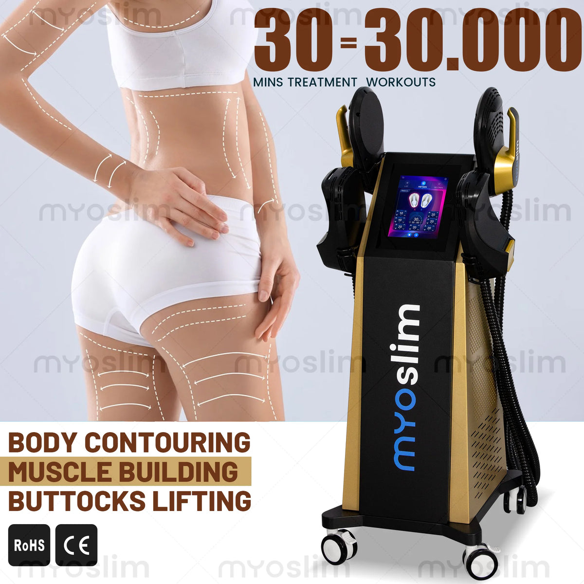 Myoslim Ems Body Sculpting Muscle Stimulator Pad For Slimming
