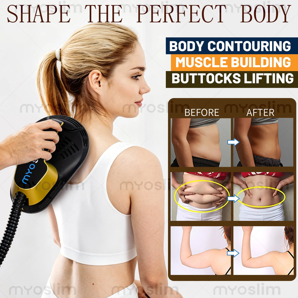 Myoslim Ems Body Sculpting Muscle Stimulator Pad For Slimming