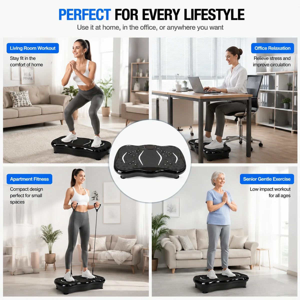Bluetooth Adjustable Vibration Plate For Whole Body Workout And Toning