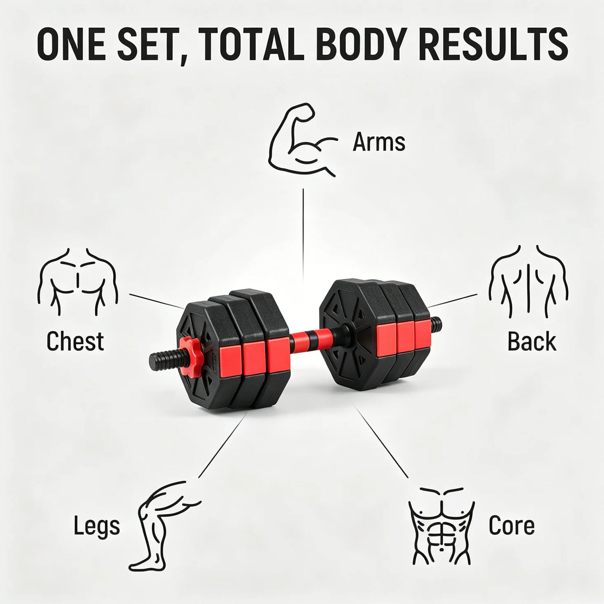 Adjustable Dumbbell And Barbell Set For Home Gym Strength Training