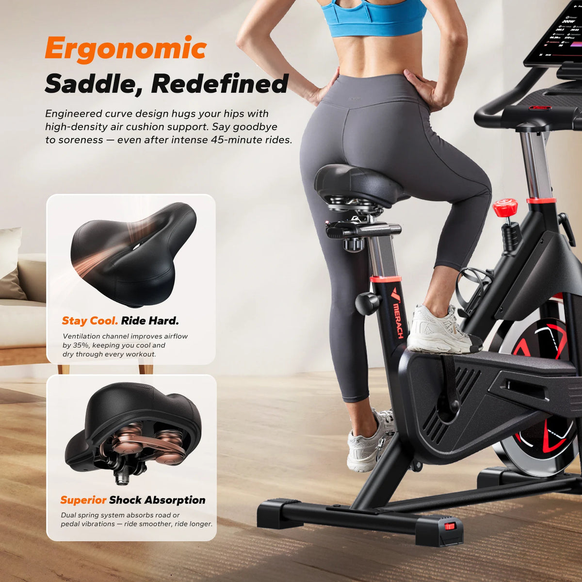 MERACH Magnetic Resistance Indoor Cycling Exercise Bike With App