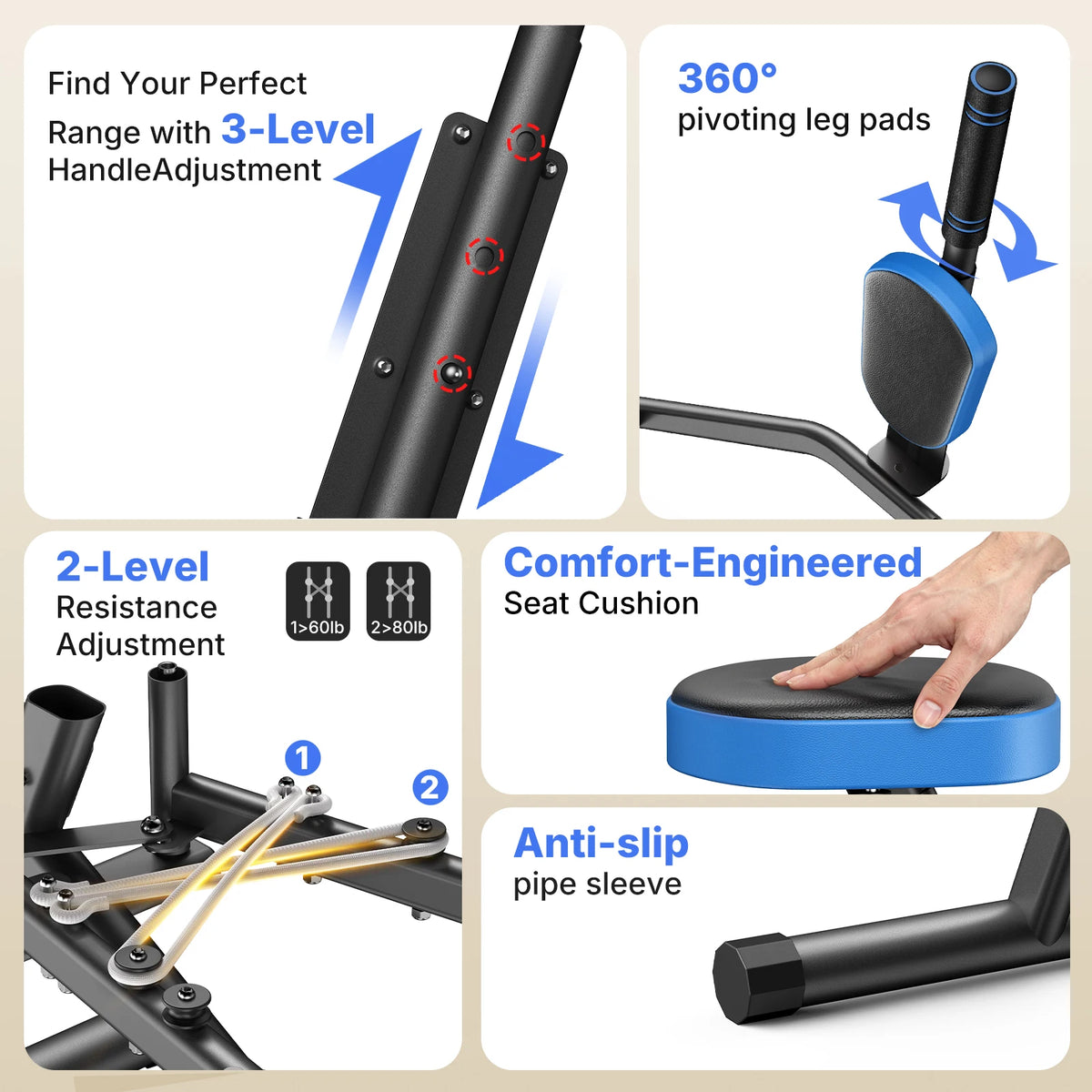 Merach Adjustable Hip Abductor Trainer For Glute And Thigh Workouts