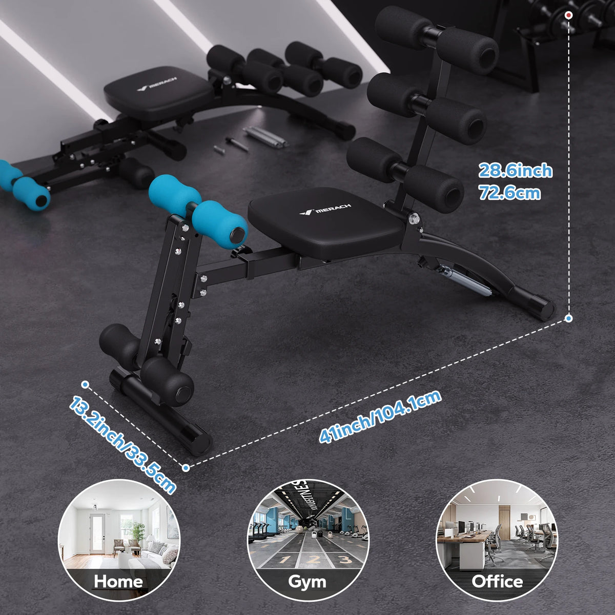 Merach Multifunctional Ab Trainer Adjustable Bench For Home Gym