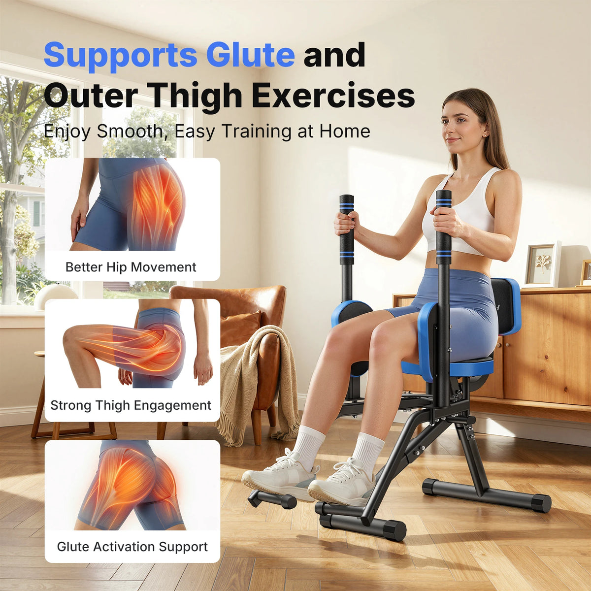 Merach Adjustable Hip Abductor Trainer For Glute And Thigh Workouts