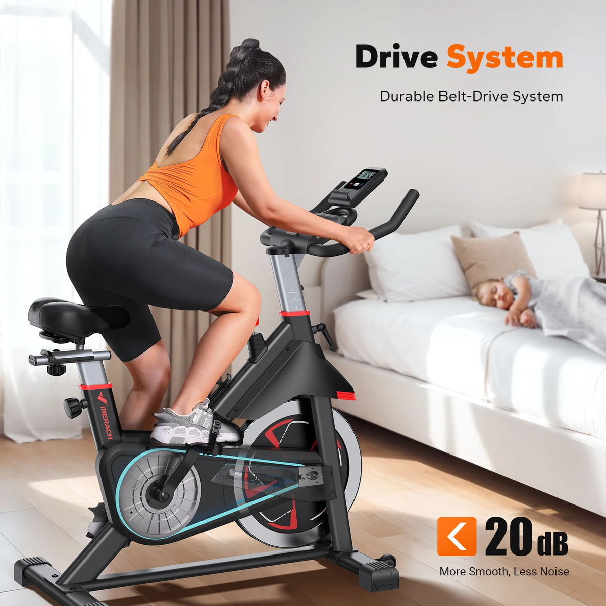 MERACH Magnetic Resistance Indoor Cycling Exercise Bike With App