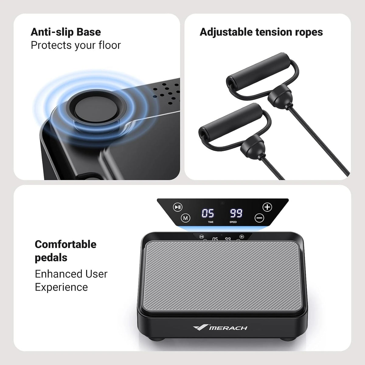 Merach Compact Whole Body Vibration Plate With Led Display