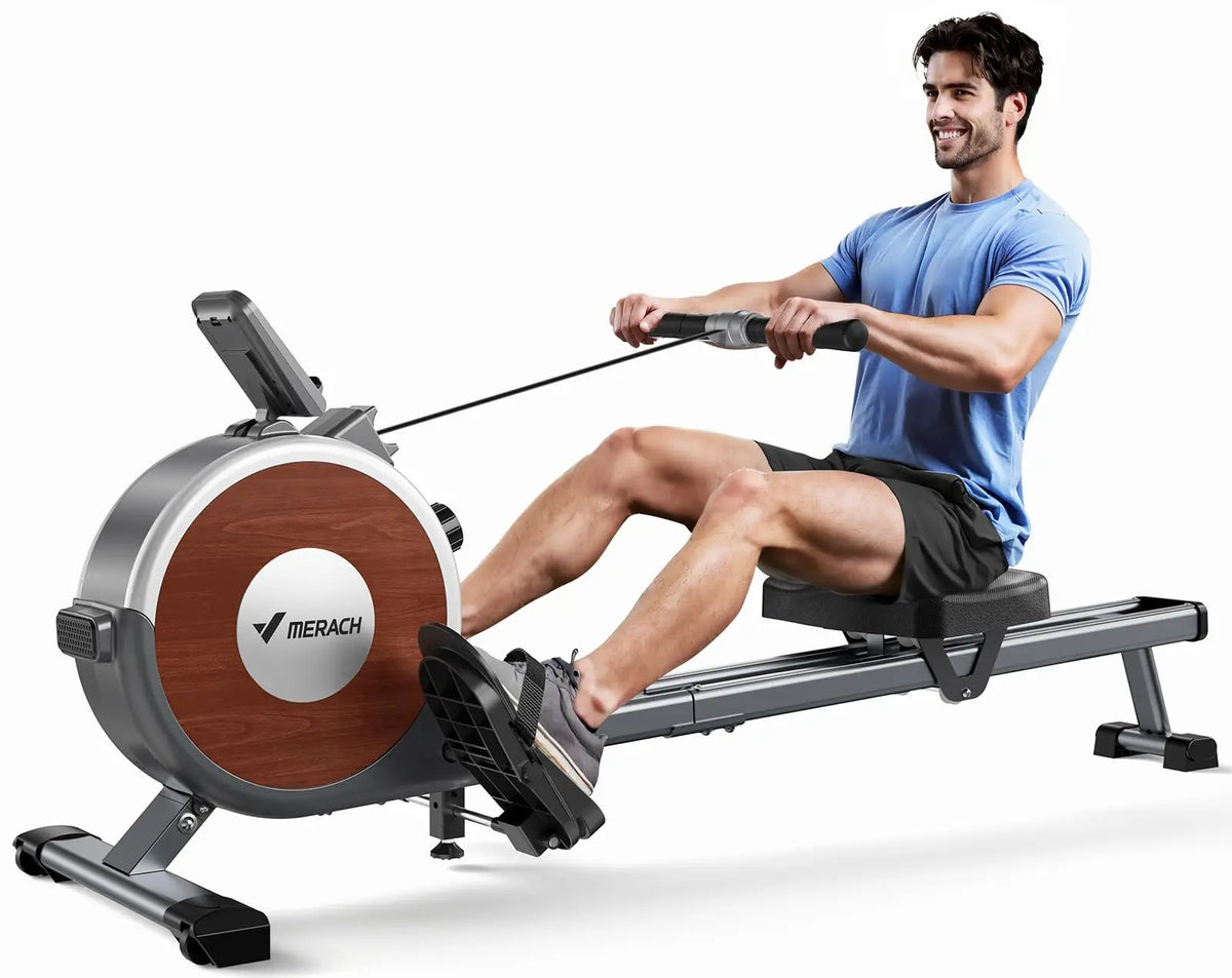 MERACH Magnetic Rowing Machine For Home With Bluetooth Digital Console