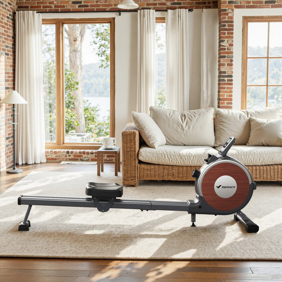 MERACH Magnetic Rowing Machine For Home With Bluetooth Digital Console