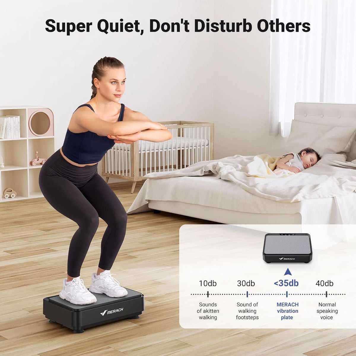Merach Compact Whole Body Vibration Plate With Led Display