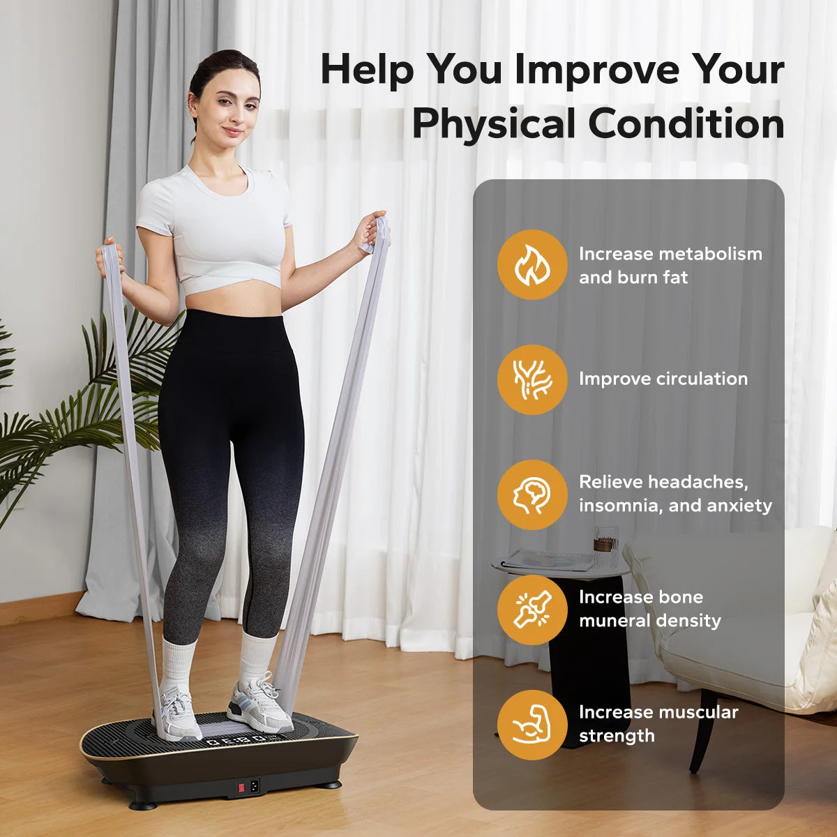 Merach Vibration Plate Exercise Machine For Full Body Fitness Training