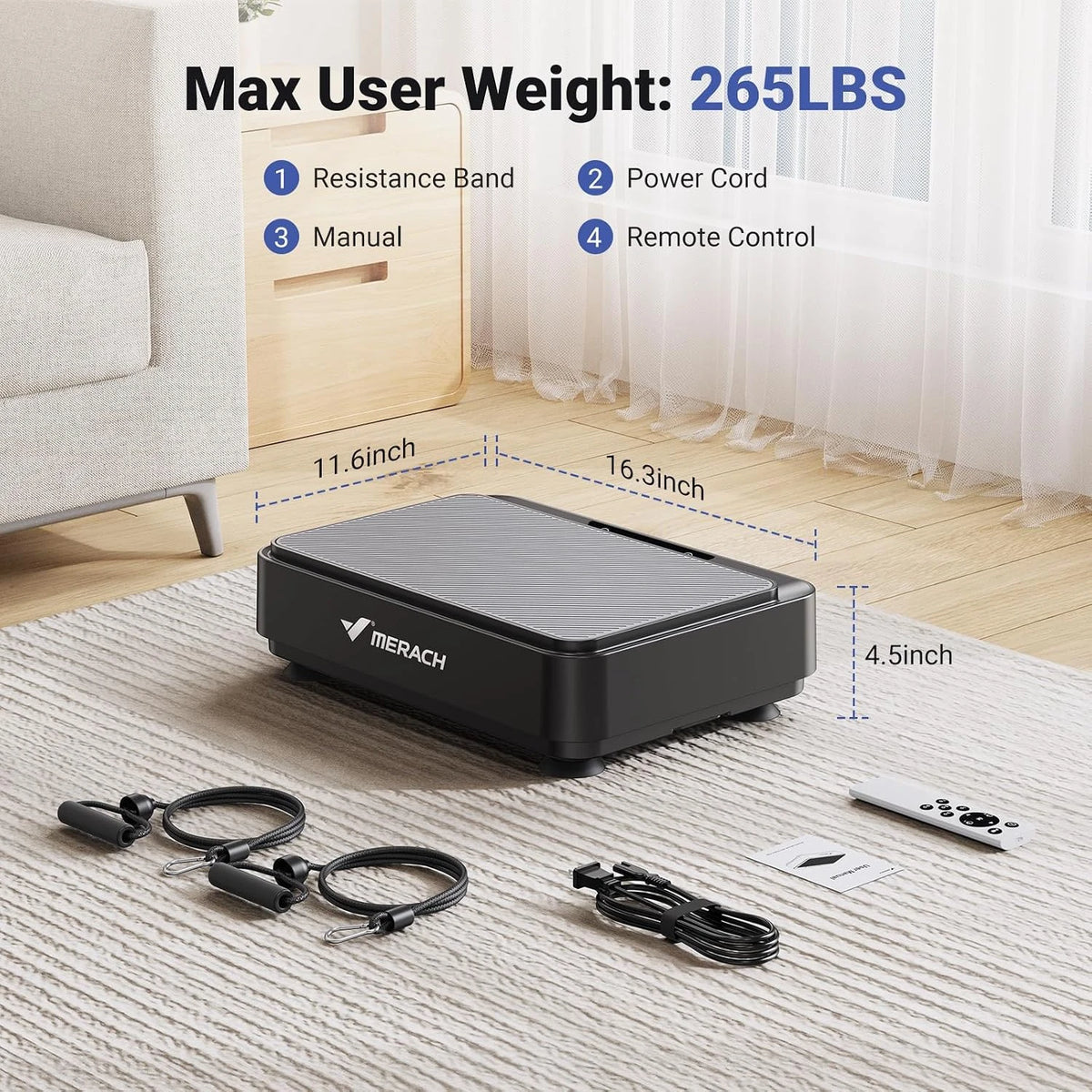 Merach Compact Whole Body Vibration Plate With Led Display