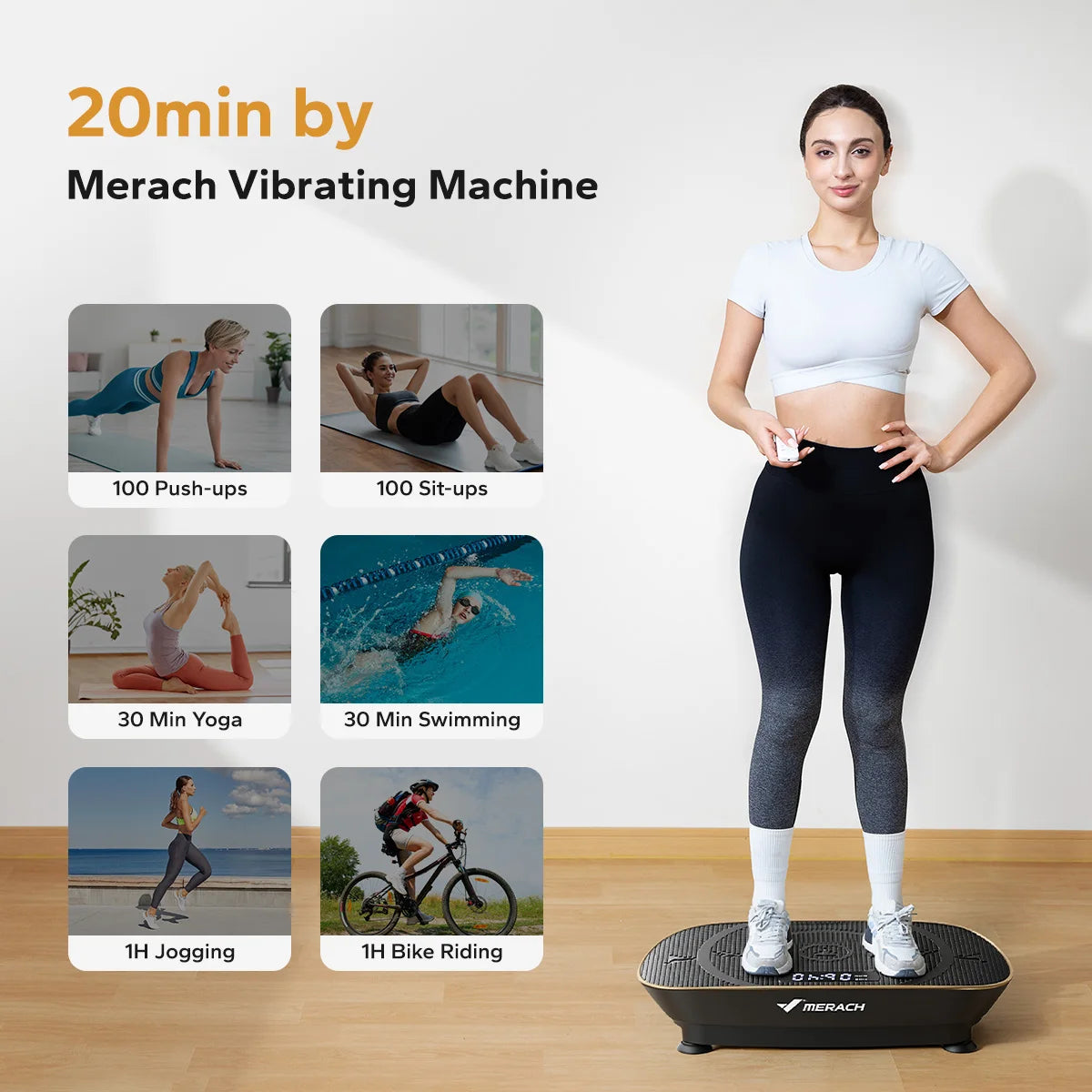 Merach Vibration Plate Exercise Machine For Full Body Fitness Training