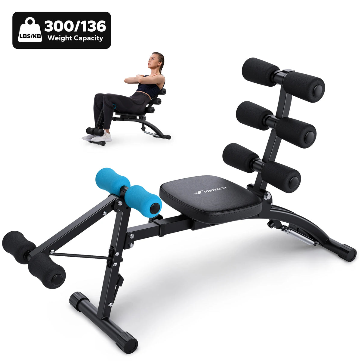 Merach Multifunctional Ab Trainer Adjustable Bench For Home Gym