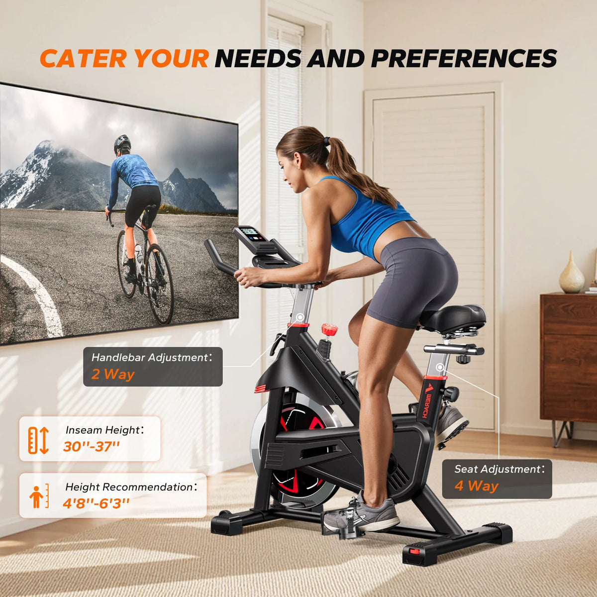 MERACH Magnetic Resistance Indoor Cycling Exercise Bike With App