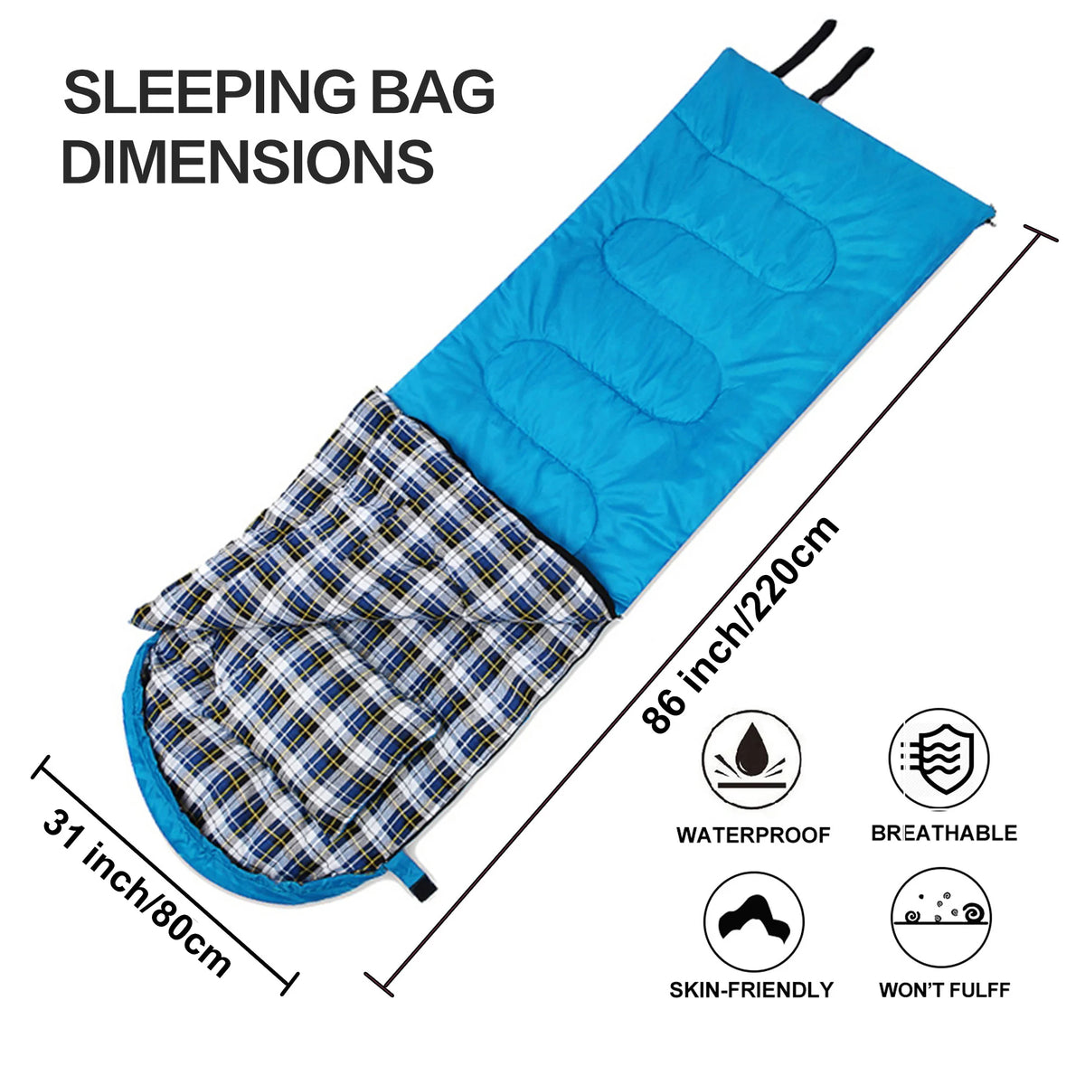 Desert Fox Soft Flannel Winter Sleeping Bag Includes Pillow Case