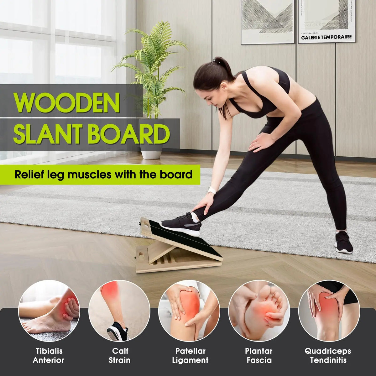 Durable Adjustable Wooden Balance And Calf Stretch Board