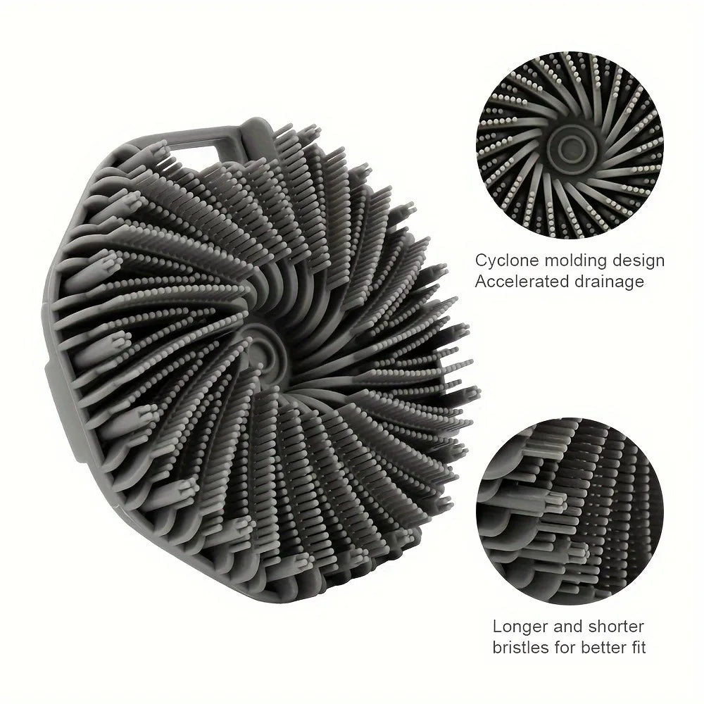 Soft Silicone Back Brush With Handle Exfoliating Body Cleanser
