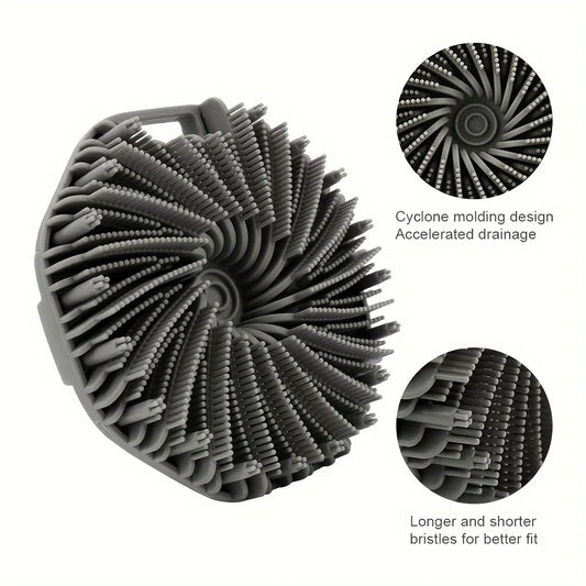 Soft Silicone Back Brush With Handle Exfoliating Body Cleanser