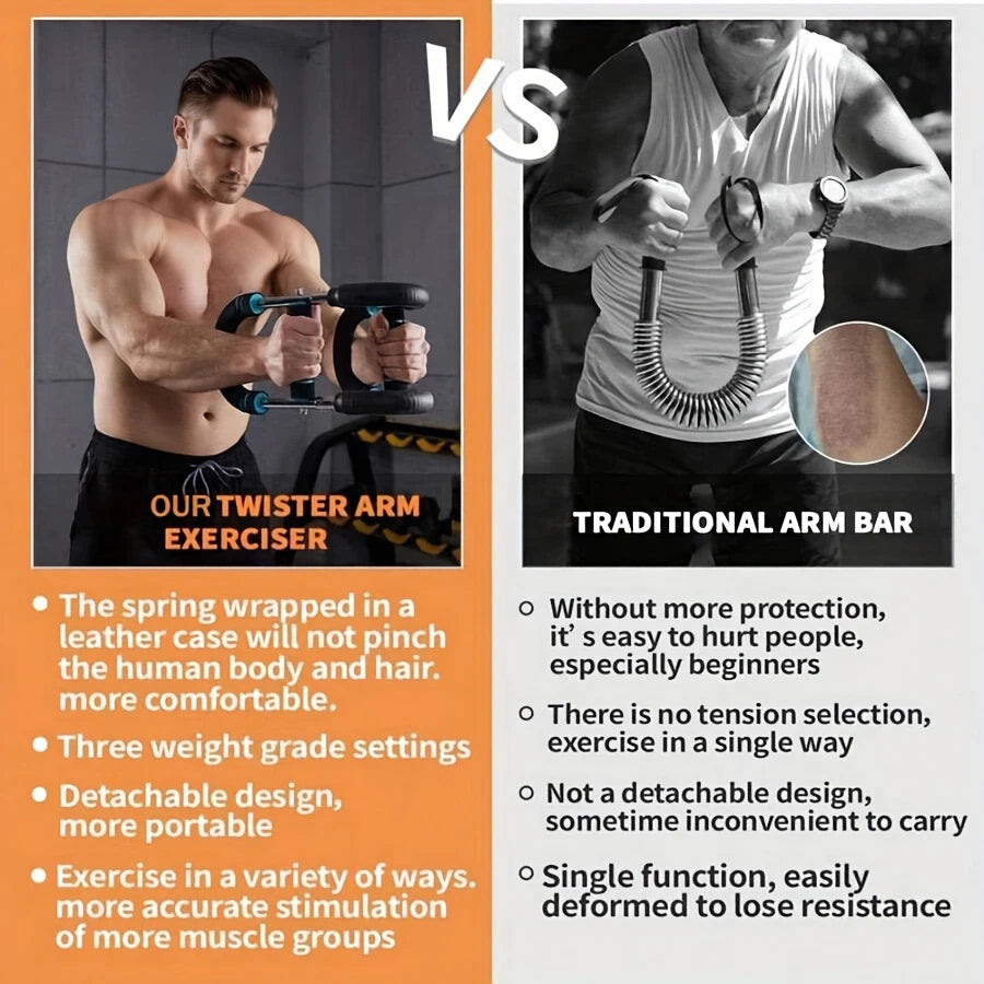 U Shaped Power Twister Bar Arm And Chest Strength Trainer