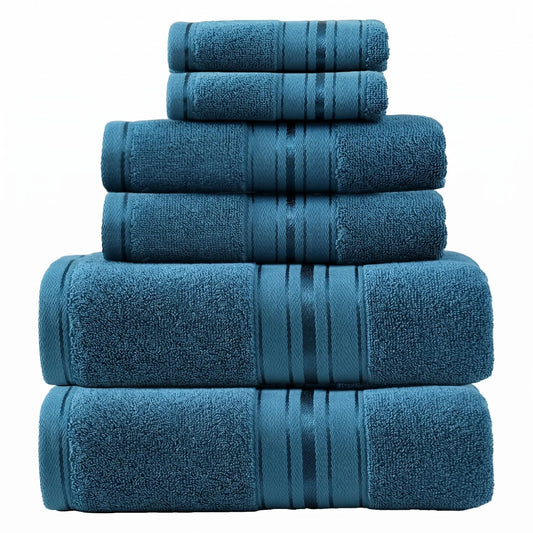 Luxury Six Piece Cotton Towel Set For Bathroom Use