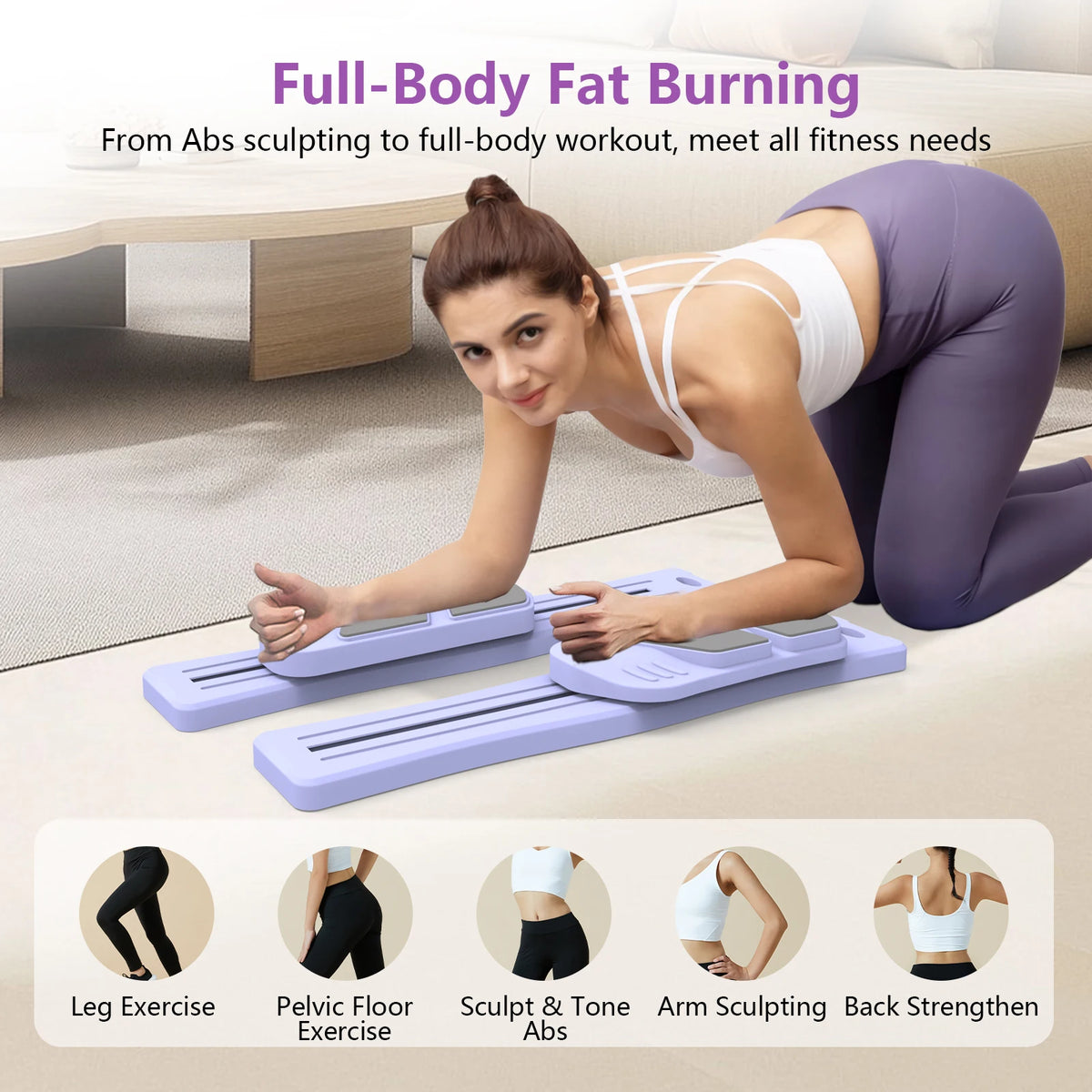 Wsuel 7-In-1 Pilates Reformer Board With Resistance Bands