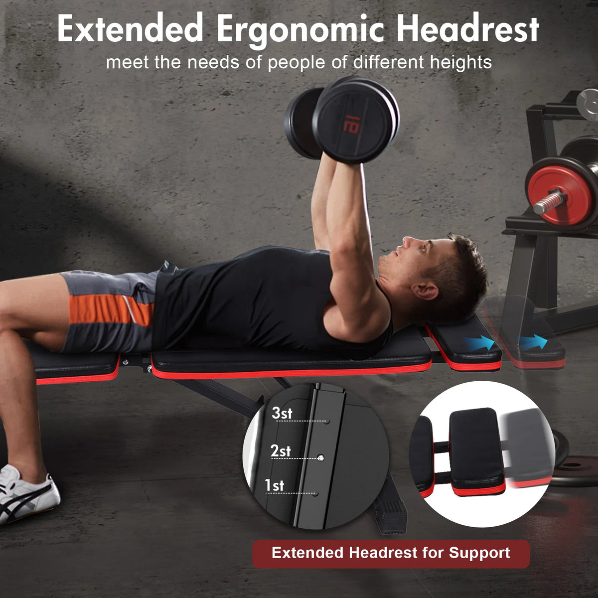 Adjustable Foldable Incline Decline Weight Bench for Full Body Training