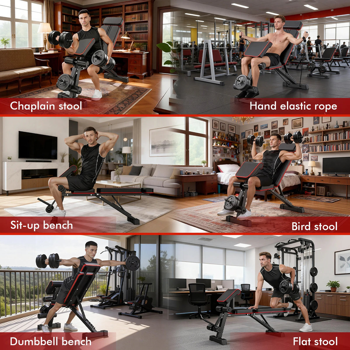 Adjustable Foldable Weight Bench With Leg Extension For Full Body