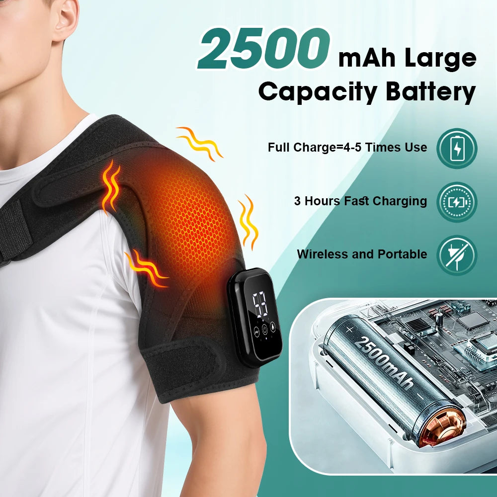 Pastsky Rechargeable Heated Shoulder Massager With Touchscreen