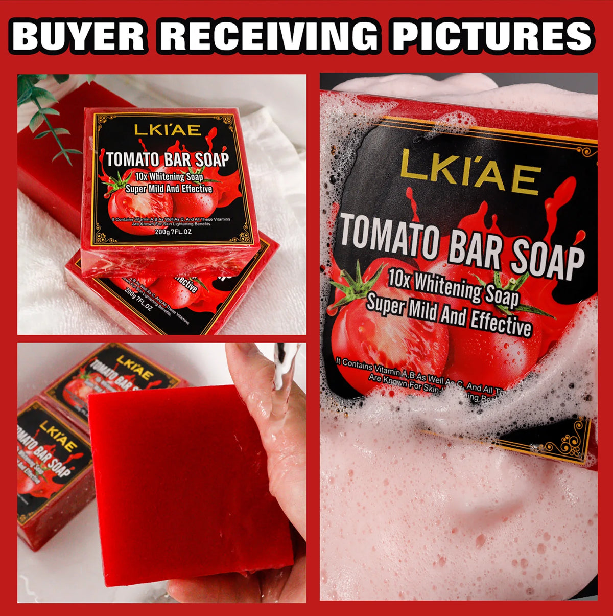 AILKE Organic Tomato Soap Bar Deep Cleansing and Moisturizing Formula