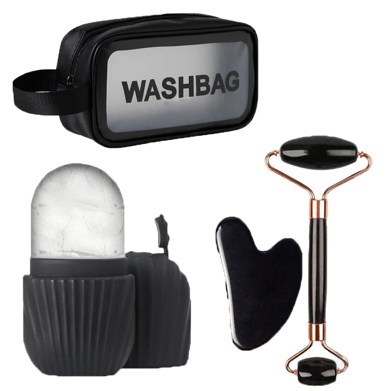 Portable Plastic Ice Face Roller And Gua Sha Facial Tools