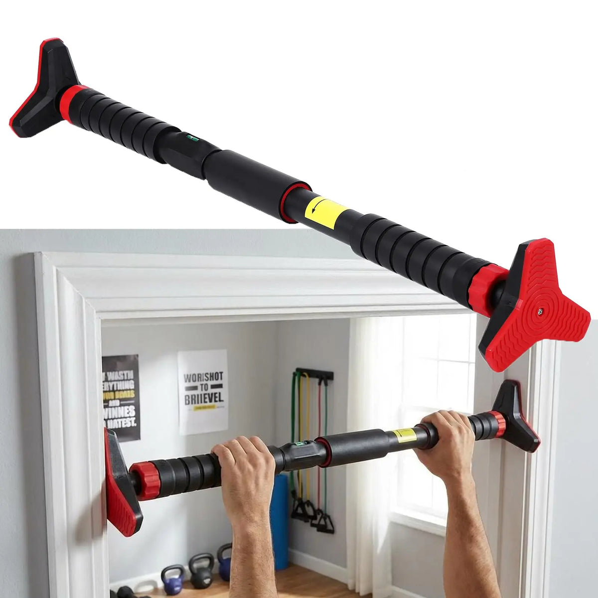 HiMISS Adjustable Doorway Pull Up Bar For Home Strength Training