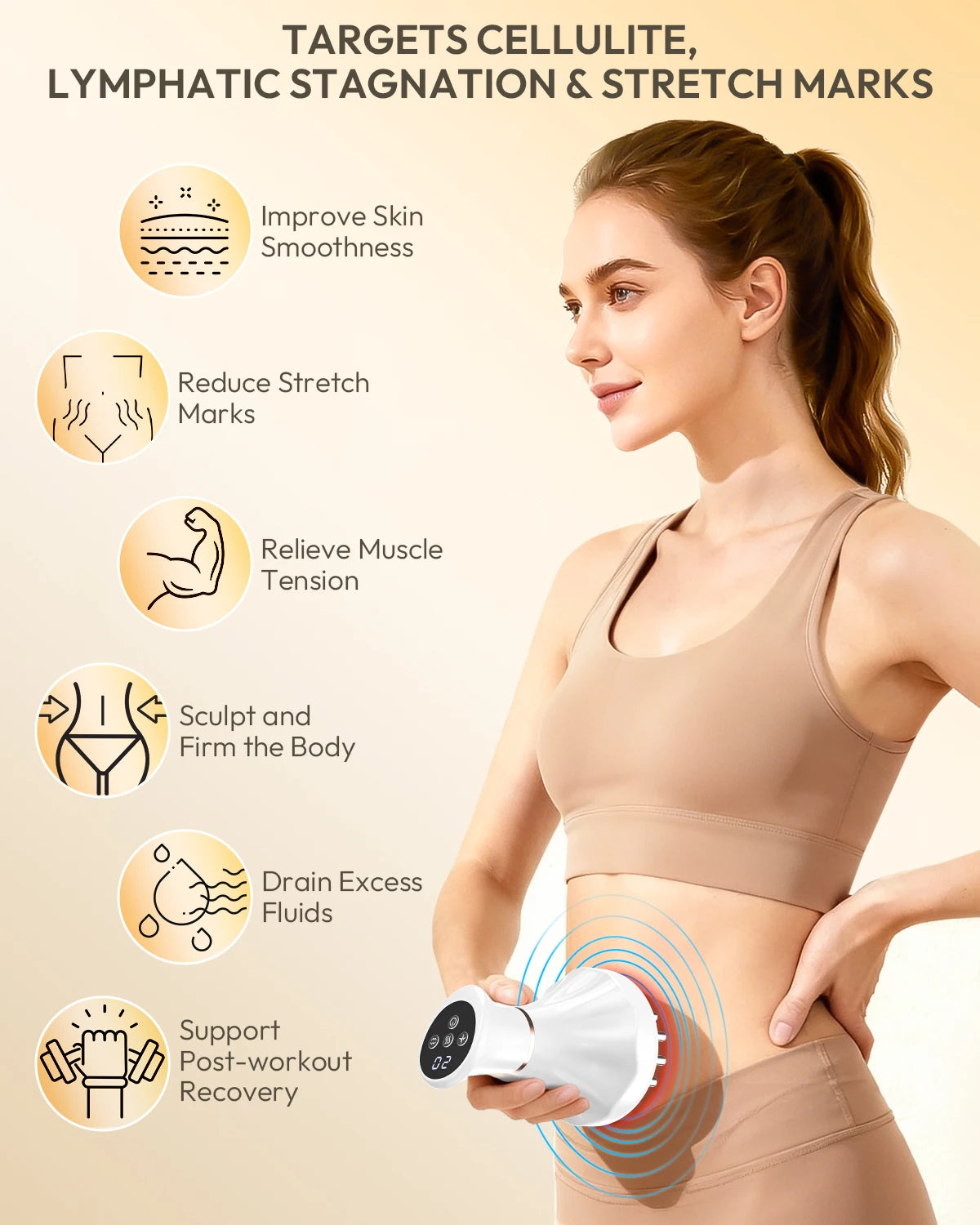 Lymphatic Drainage Massager With Heat Vibration Therapy For Body