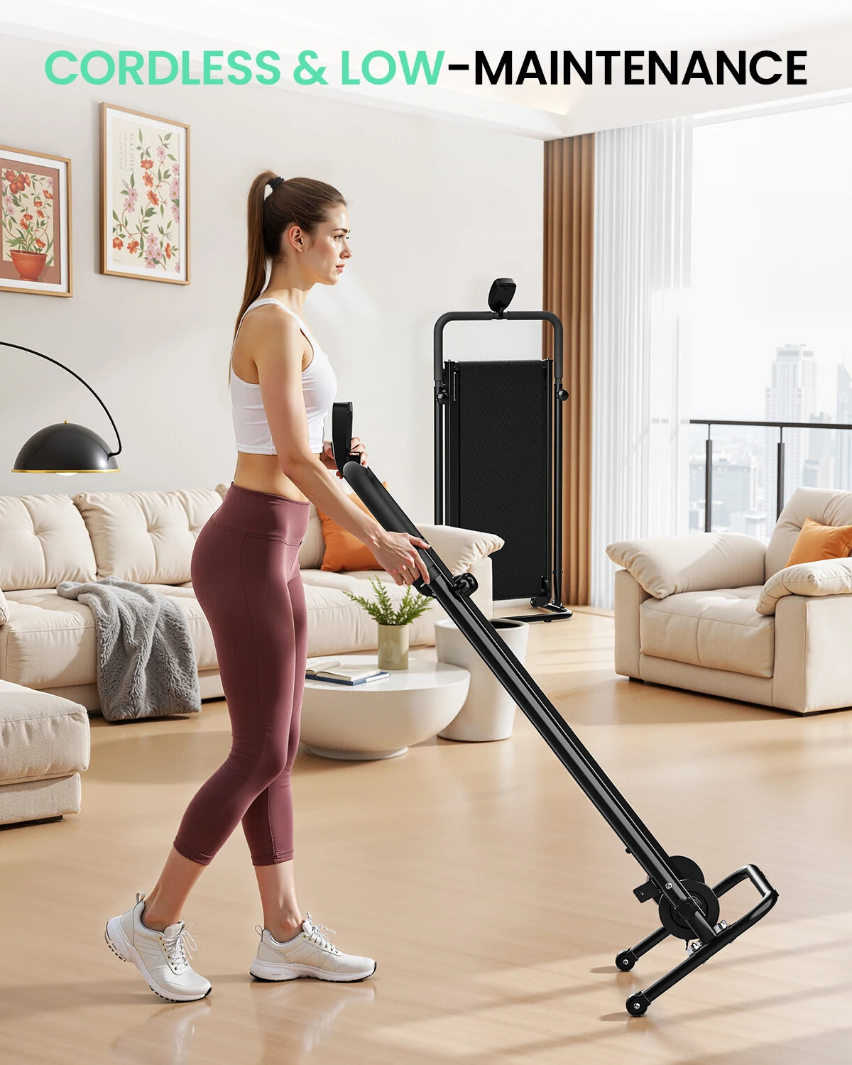 Akluer Mechanical Treadmill With Dual Flywheel And Adjustable Incline