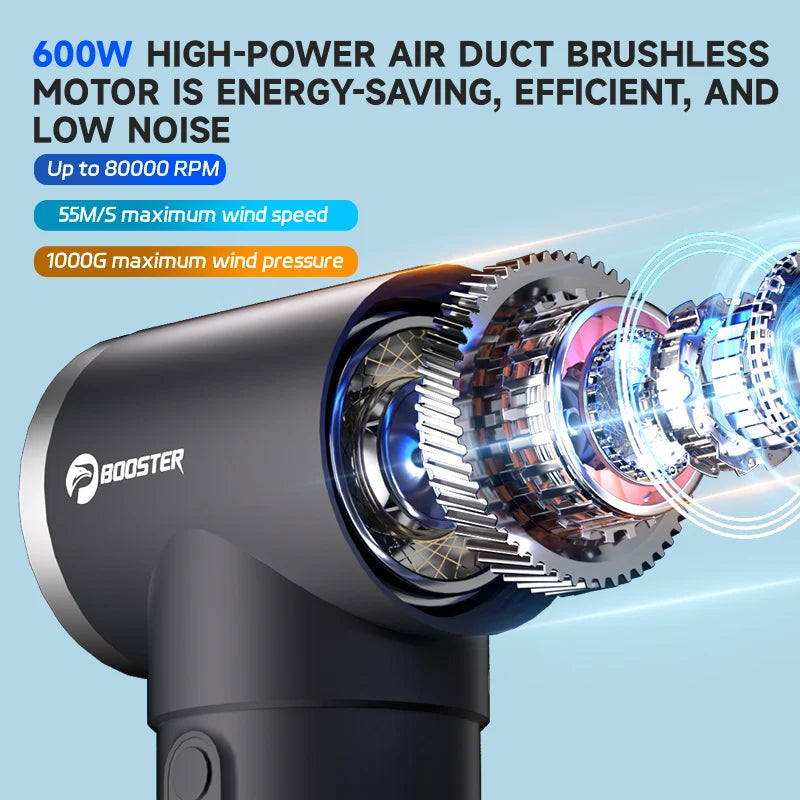Booster Turbo Car Blower Provides Four Speeds For Fast Drying