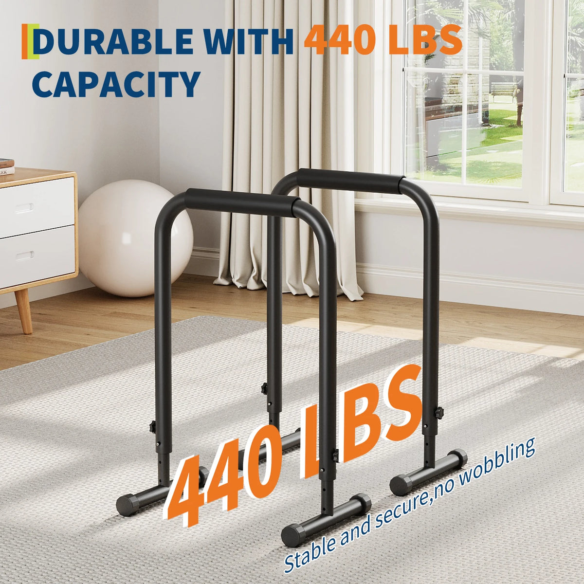 Adjustable Parallel Dip Bars for Home Gym Strength Training