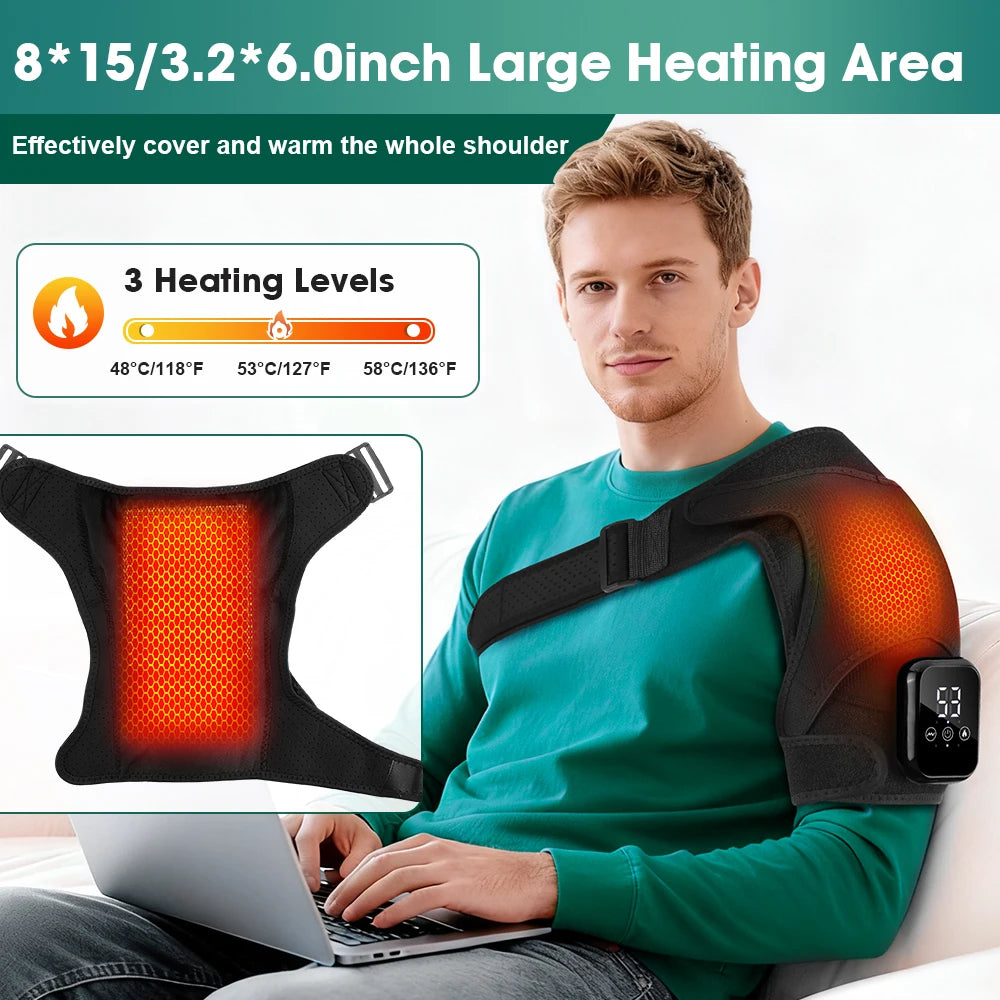 Pastsky Rechargeable Heated Shoulder Massager With Touchscreen