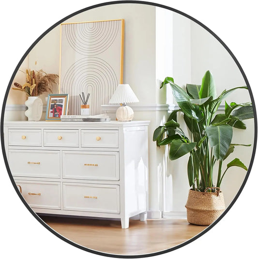 Twister.Ck Round Aluminum Vanity Mirror With Rustproof Metal Frame