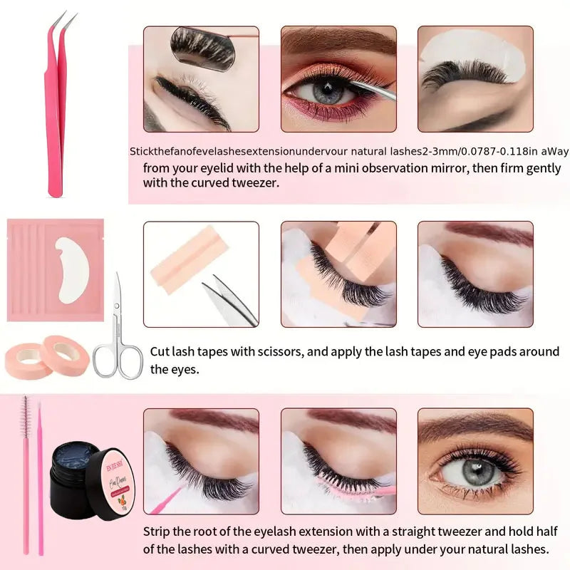 Professional Eyelash Extension Practice Kit Beginner Grafting Tool Set