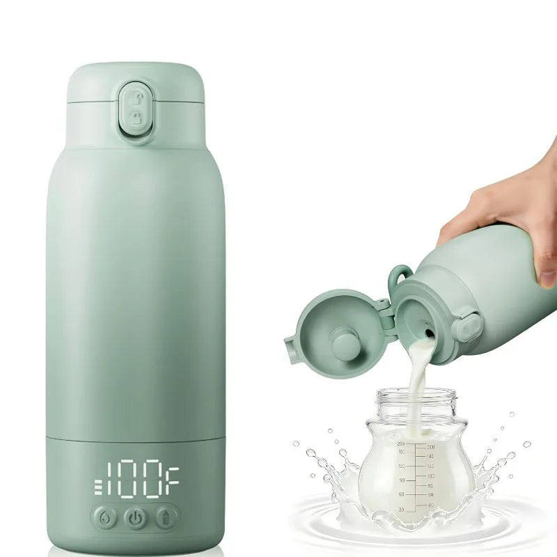 Portable Travel Milk Warmer And Insulated Thermos With Digital Display