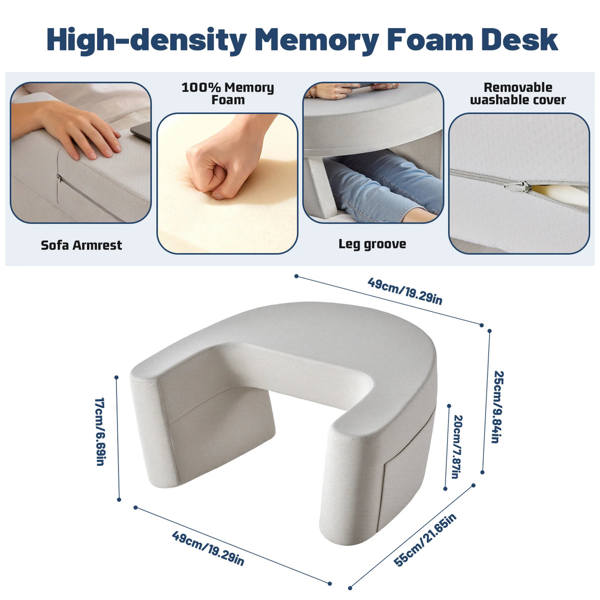JHK Ergonomic Memory Foam Reading Pillow With Cooling Neck Support
