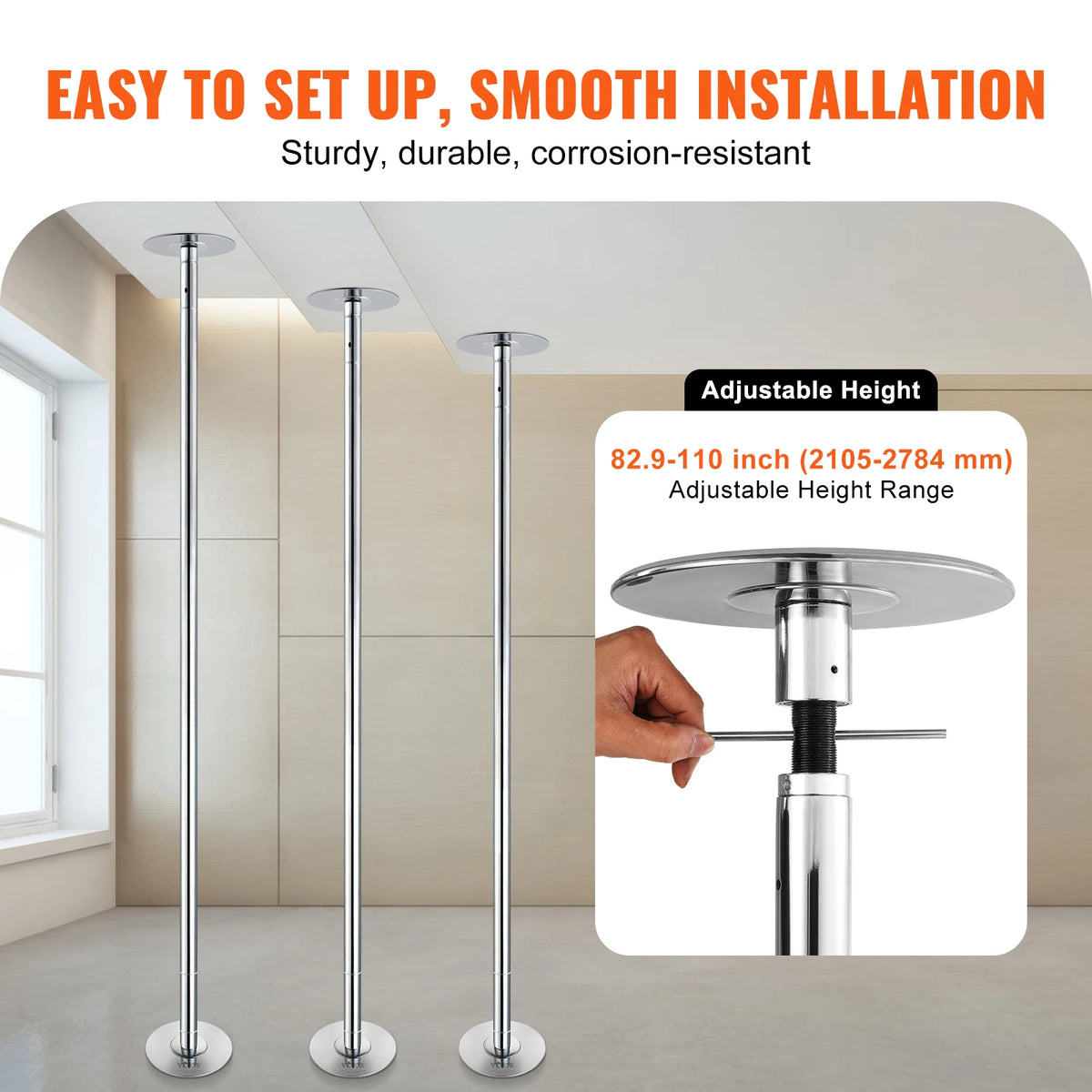 SucceBuy Professional Portable Spinning And Static Dance Pole Kit