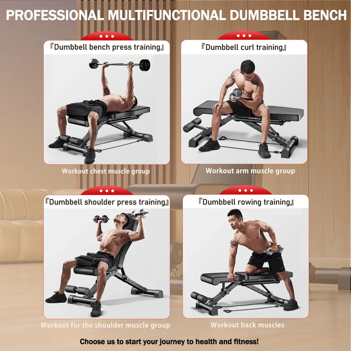 Adjustable Foldable Weight Bench For Multifunctional Strength Training