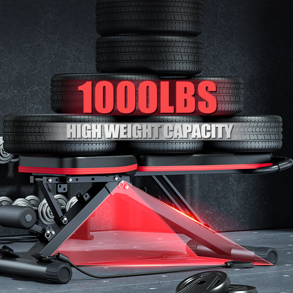 Foldable Dumbbell Bench 6 Adjustable Levels Pre Assembled Multifunctional Workout