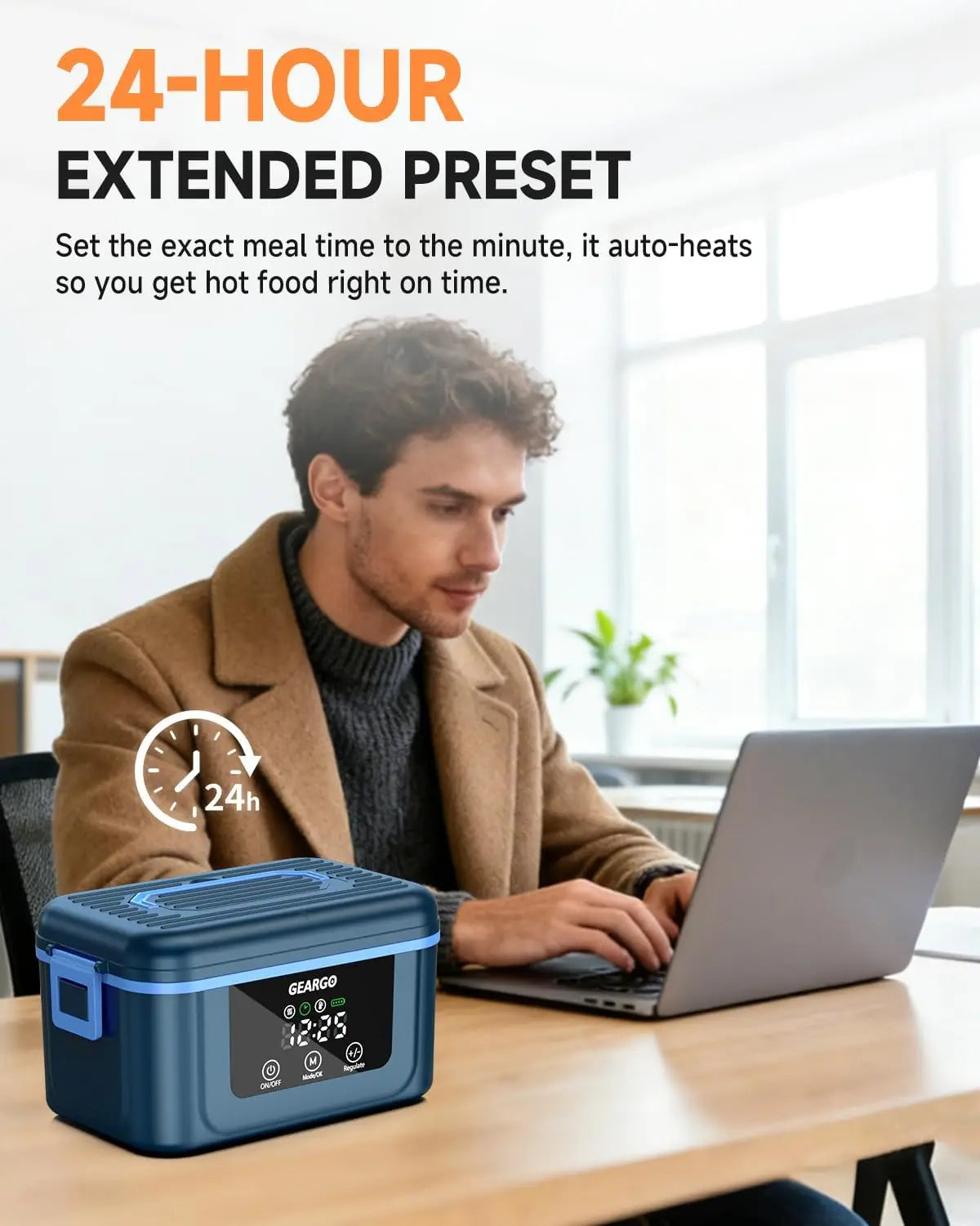 Portable Cordless Electric Self Heating Lunch Box With Cooling Pack